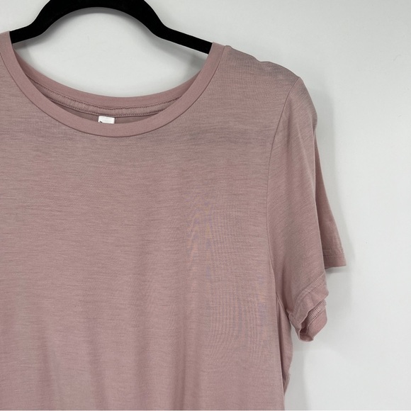 American Apparel Pink Short Sleeve Snap Gusset Crewneck Knit Tee Casual Bodysuit - Picture 1 of 6